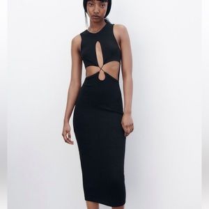 Zara cut out midi dress